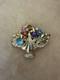 1940s Unsigned Trifari Flower Basket Rhinestone Brooch Pin 2