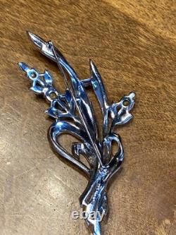 1941 Alfred Philippe Crown Trifari Pave Rhinestone Floral Spray Brooch # 129319