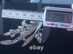 1941 Alfred Philippe Crown Trifari Pave Rhinestone Floral Spray Brooch # 12931