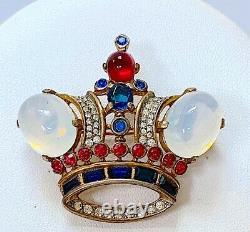 1944 Crown Trifari Sterling Silver Gold Crown Brooch Alfred Philippe 137542