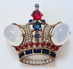 1944 Crown Trifari Sterling Silver Gold Crown Brooch Alfred Philippe 137542