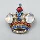 1944 Trifari Alfred Philippe Coronation Queen Crown Moonstone Sterling Brooch