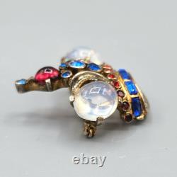 1944 Trifari Alfred Philippe Coronation Queen Crown Moonstone Sterling Brooch