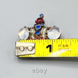 1944 Trifari Alfred Philippe Coronation Queen Crown Moonstone Sterling Brooch