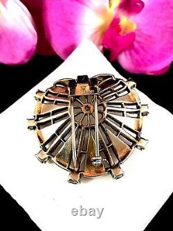 1947 Crown Trifari Philippe Vermeil Sterling Spangle Rs Dream Shell Clip Brooch