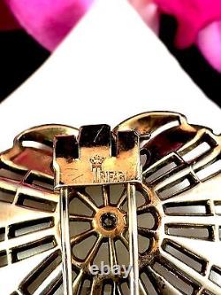 1947 Crown Trifari Philippe Vermeil Sterling Spangle Rs Dream Shell Clip Brooch