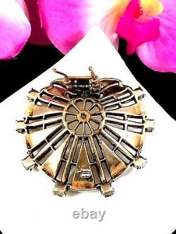 1947 Crown Trifari Philippe Vermeil Sterling Spangle Rs Dream Shell Clip Brooch