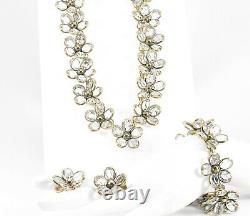 1948 Alfred Philippe Trifari Parure Diamante Necklace, Earrings, & Bracelet