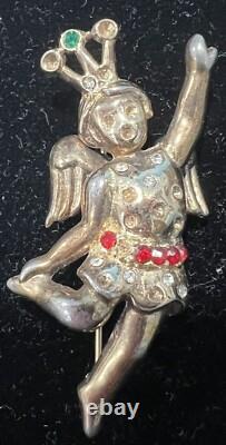 1948 Crown Trifari Alfred Philippe Heavenly Twins Dancing Angel Pin Brooch HTF