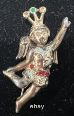 1948 Crown Trifari Alfred Philippe Heavenly Twins Dancing Angel Pin Brooch HTF