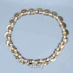 1948 Crown Trifari Original COMET Philippe Gold Tone Crystal Necklace 15.5