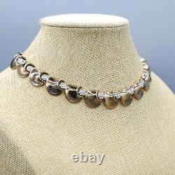 1948 Crown Trifari Original COMET Philippe Gold Tone Crystal Necklace 15.5