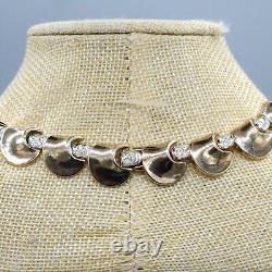 1948 Crown Trifari Original COMET Philippe Gold Tone Crystal Necklace 15.5