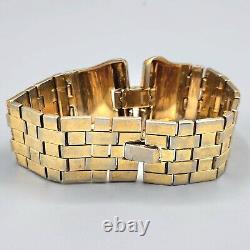 1948 Crown Trifari PARK AVENUE Alfred Philippe Gold Tone Crystal Bracelet 7.25