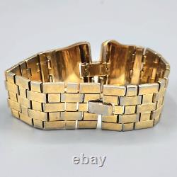1948 Crown Trifari PARK AVENUE Alfred Philippe Gold Tone Crystal Bracelet 7.25