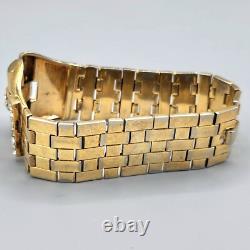 1948 Crown Trifari PARK AVENUE Alfred Philippe Gold Tone Crystal Bracelet 7.25