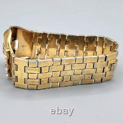 1948 Crown Trifari PARK AVENUE Alfred Philippe Gold Tone Crystal Bracelet 7.25