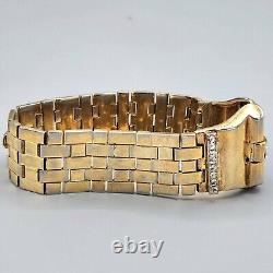 1948 Crown Trifari PARK AVENUE Alfred Philippe Gold Tone Crystal Bracelet 7.25
