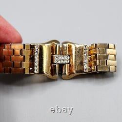 1948 Crown Trifari PARK AVENUE Alfred Philippe Gold Tone Crystal Bracelet 7.25