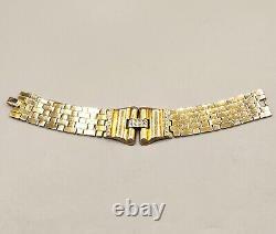 1948 Crown Trifari PARK AVENUE Alfred Philippe Gold Tone Crystal Bracelet 7.25