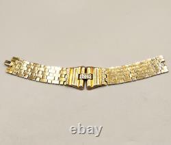 1948 Crown Trifari PARK AVENUE Alfred Philippe Gold Tone Crystal Bracelet 7.25