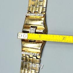 1948 Crown Trifari PARK AVENUE Alfred Philippe Gold Tone Crystal Bracelet 7.25