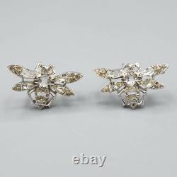 1948 Trifari Alfred Philippe Pair QUEEN BEE Crystal Rhodium Plate Scatter Pins