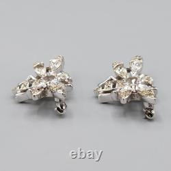 1948 Trifari Alfred Philippe Pair QUEEN BEE Crystal Rhodium Plate Scatter Pins