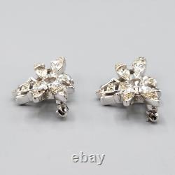 1948 Trifari Alfred Philippe Pair QUEEN BEE Crystal Rhodium Plate Scatter Pins 1948 Trifari Alfred Philippe Pair QUEEN BEE Crystal Rhodium Plate Scatter Pins
