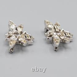 1948 Trifari Alfred Philippe Pair QUEEN BEE Crystal Rhodium Plate Scatter Pins
