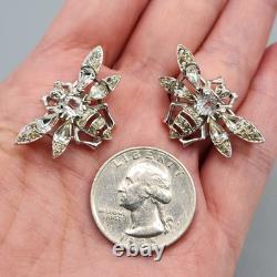 1948 Trifari Alfred Philippe Pair QUEEN BEE Crystal Rhodium Plate Scatter Pins