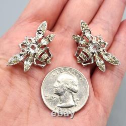 1948 Trifari Alfred Philippe Pair QUEEN BEE Crystal Rhodium Plate Scatter Pins