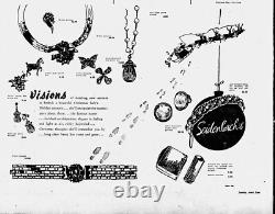 1948 Trifari Alfred Philippe Pair QUEEN BEE Crystal Rhodium Plate Scatter Pins
