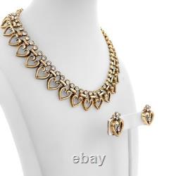 1949 Crown Trifari Queen of Hearts Necklace Earrings Set Alfred Philippe