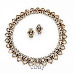 1949 Crown Trifari Queen of Hearts Necklace Earrings Set Alfred Philippe