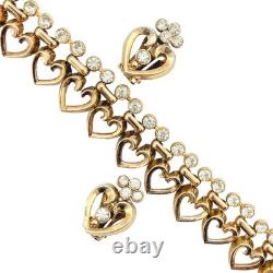 1949 Crown Trifari Queen of Hearts Necklace Earrings Set Alfred Philippe