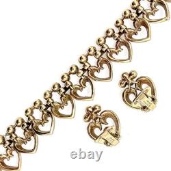 1949 Crown Trifari Queen of Hearts Necklace Earrings Set Alfred Philippe