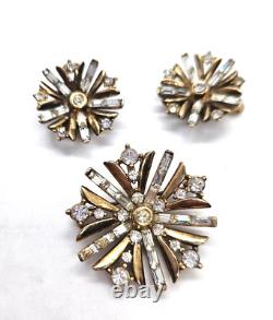 1949 Vintage Crown Trifari Alfred Philippe Snowflake Pin & Earrings Pat. Pend