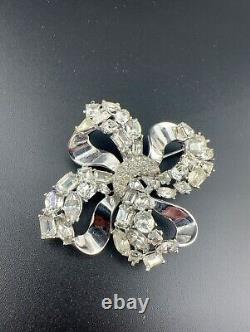 1950 Philippe Crown Trifari Jeweled Crystal Rhinestone Symphony Bow-knot Brooch