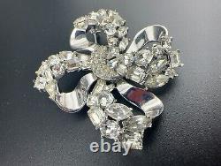 1950 Philippe Crown Trifari Jeweled Crystal Rhinestone Symphony Bow-knot Brooch