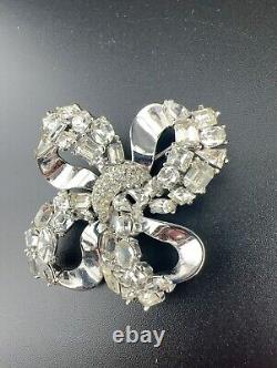 1950 Philippe Crown Trifari Jeweled Crystal Rhinestone Symphony Bow-knot Brooch