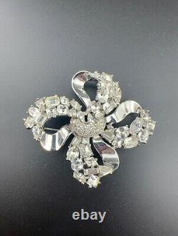 1950 Philippe Crown Trifari Jeweled Crystal Rhinestone Symphony Bow-knot Brooch