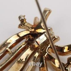 1950 TRIFARI PAT PEND ALFRED PHILIPPE Pin/Pendant Brooch Rhinestone Gold Tone