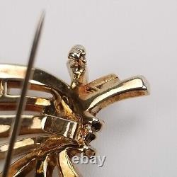1950 TRIFARI PAT PEND ALFRED PHILIPPE Pin/Pendant Brooch Rhinestone Gold Tone