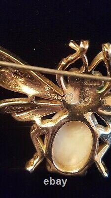 1950s Alfred Philippe Crown TRIFARI Bee Brooch Fantasia PEARL Jelly Belly PIN