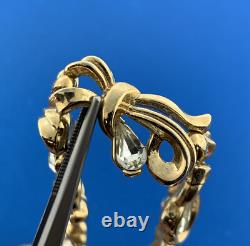 1950s Alfred Philippe Crown Trifari Gold Tone Rhinestone Bracelet Necklace Set