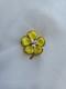 1950s Trifari Alfred Philippe CAMELLIA Yellow Poured Glass Flower Pin