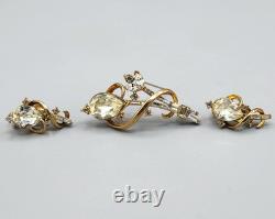 1951 Crown Trifari Alfred Philippe GEM OF INDIA Brooch Earrings BOOK PIECE