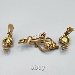 1951 Crown Trifari Alfred Philippe GEM OF INDIA Brooch Earrings BOOK PIECE