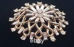 1951 TRIFARI Alfred Philippe Pat Pend Pin Brooch Rhinestone Vintage Snowflake